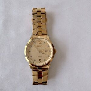 ELGIN FG7086 403 VX42 Diamond 100 FT Water Resistant Gold Tone Men’s 48mm Watch